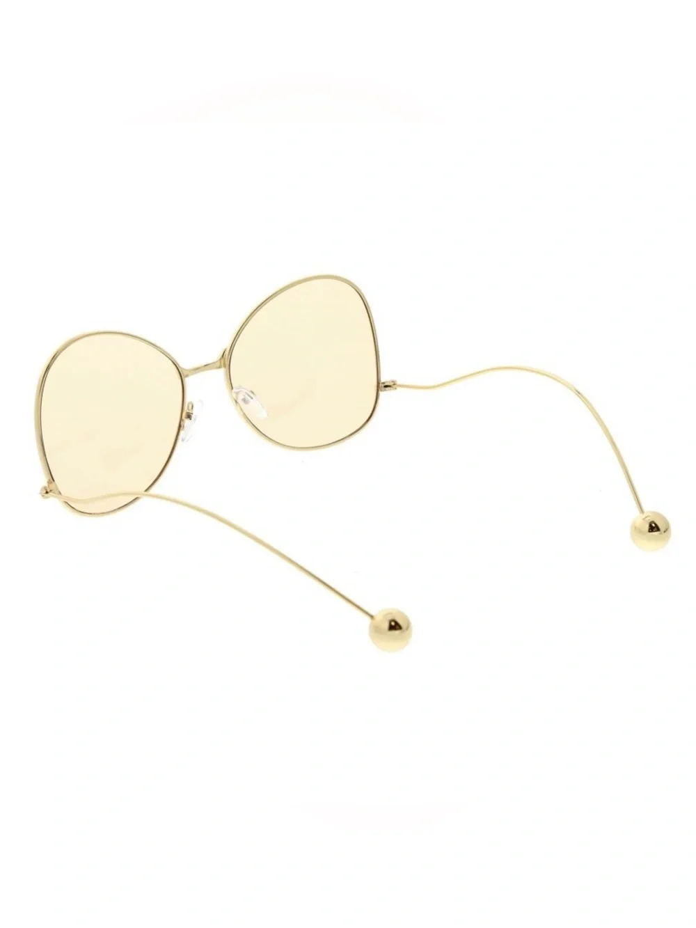 🕶️ Gold Tone Metal Frame Tan/Peach Lens Sunglasses